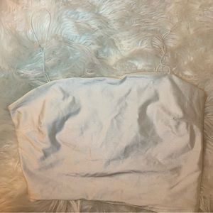 White silk crop top